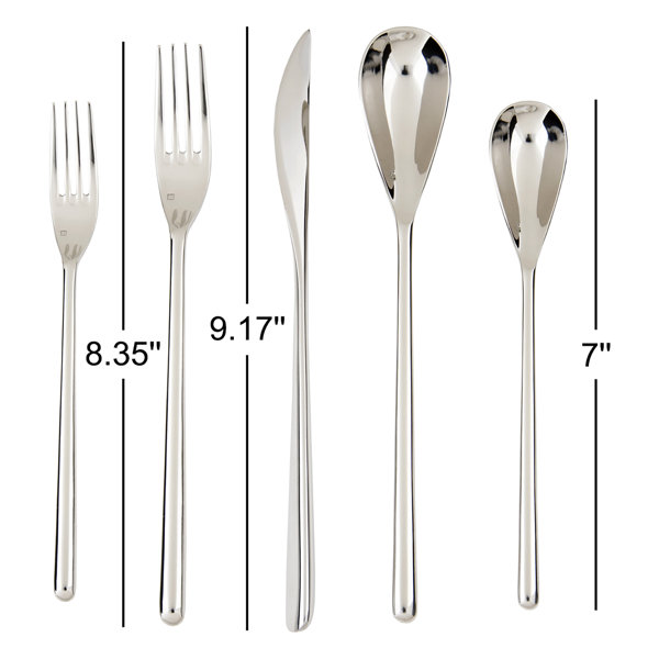 Fortessa Dragonfly 5 Piece 18/10 Stainless Steel Flatware Set